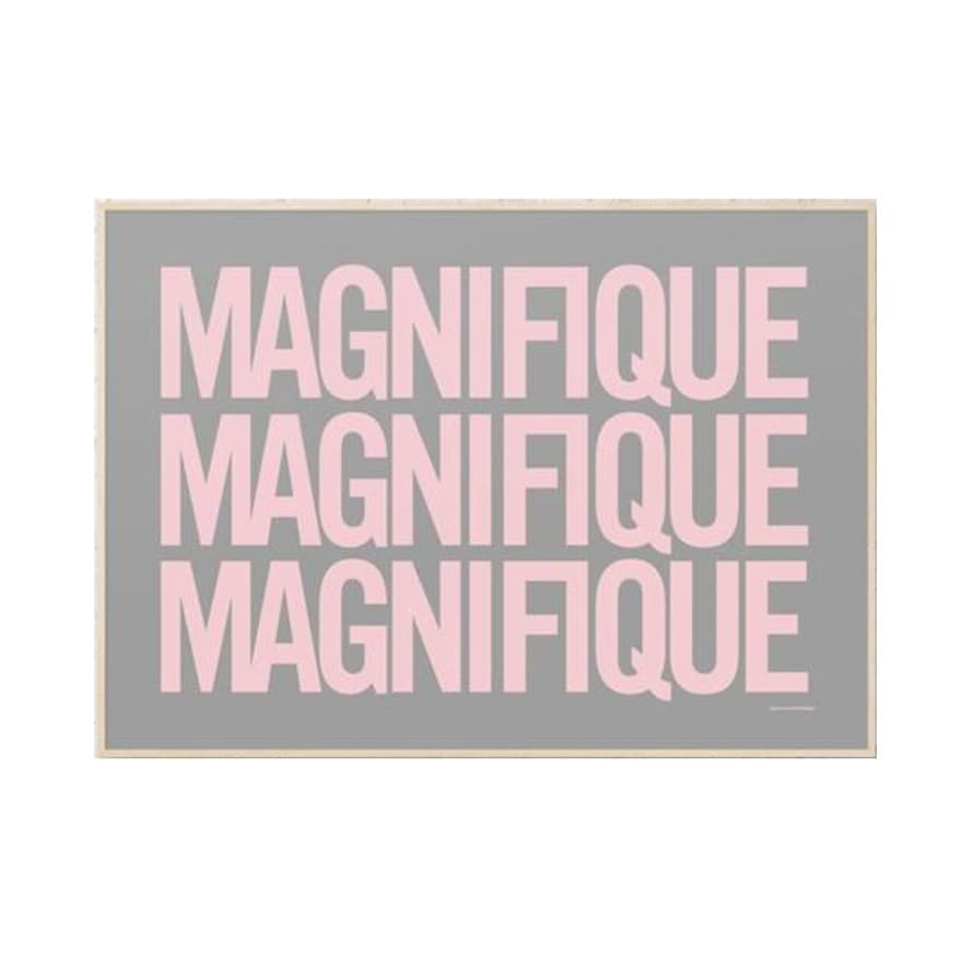 Gayle Mansfield Magnifique Pink on Grey Print A4