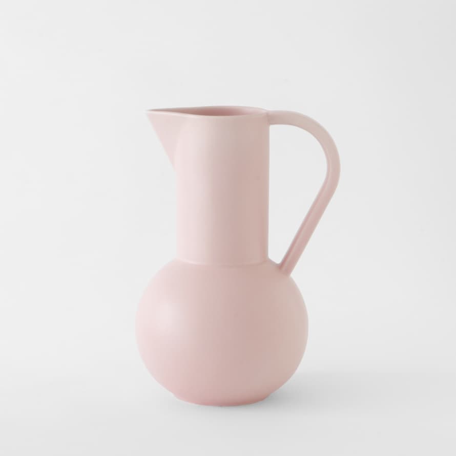 raawii Strøm - Medium Jug - Pink  and White