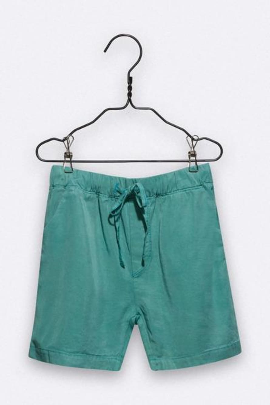 LOVE kidswear Enno Shorts In Emerald Green Tencel For Kids
