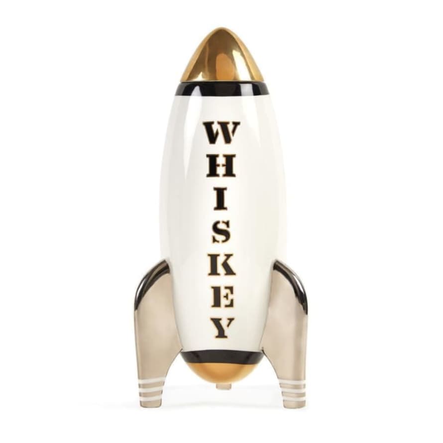 Jonathan Adler White Gold Rocket Whiskey Decanter