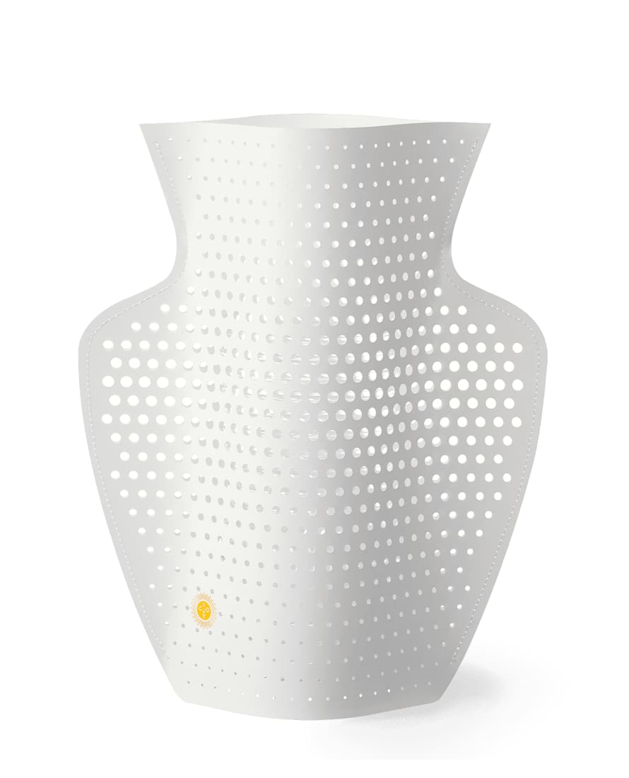 Octaevo Large White Paper Perforated Waterproof Vase