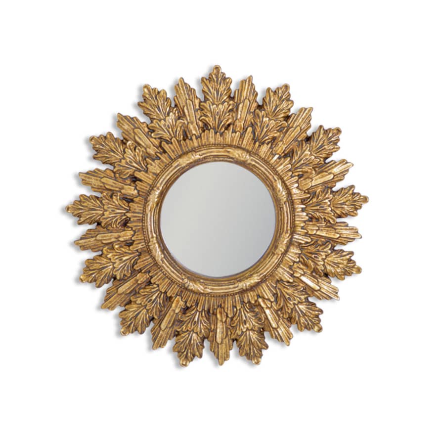 &Quirky Antique Gold Regal Ornate Framed Small Mirror