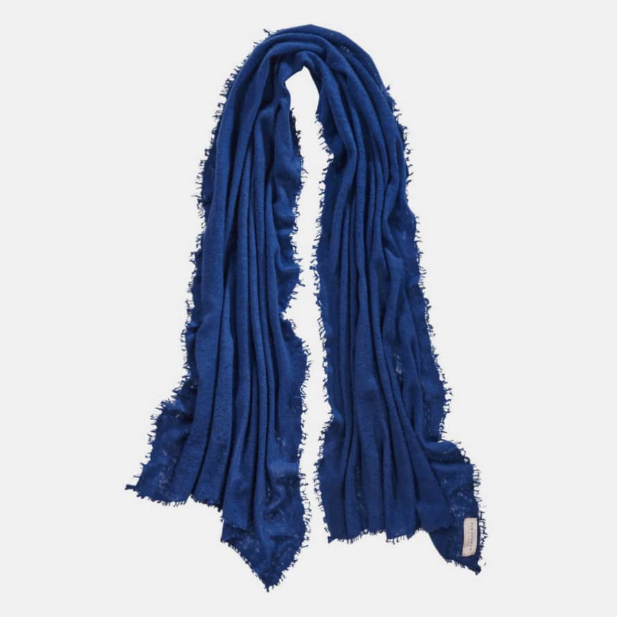 Pur Schoen Hand Felted Cashmere Soft Scarf Jeans Blue + Gift