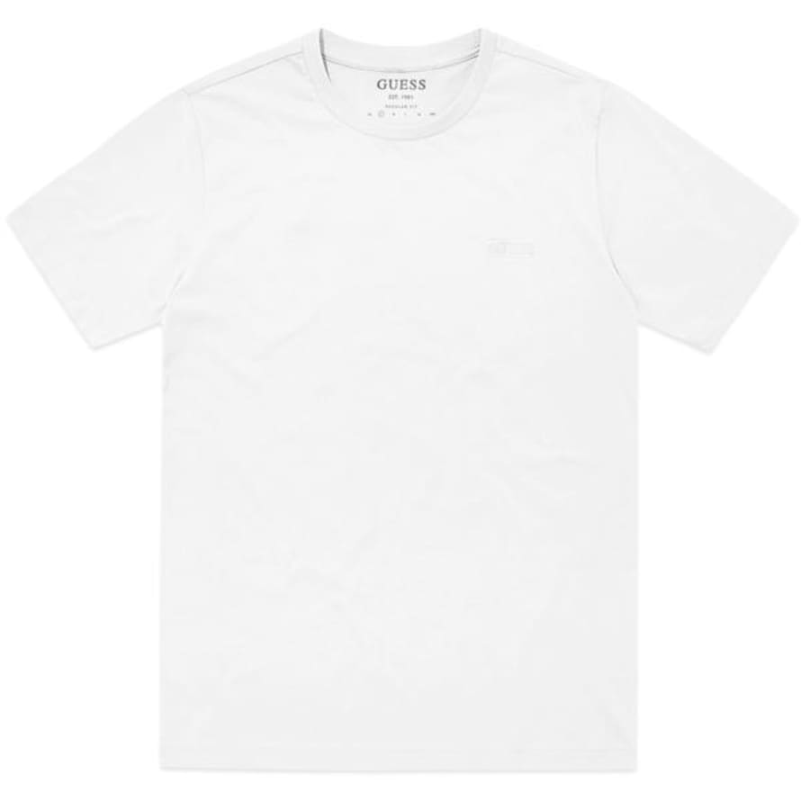 Guess Small Embro Pigment Dyed T Shirt White
