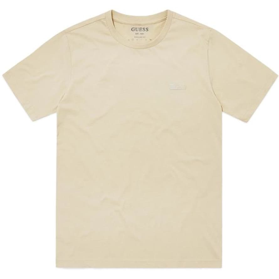 Guess Small Embro Pigment Dyed T Shirt Bleached Straw