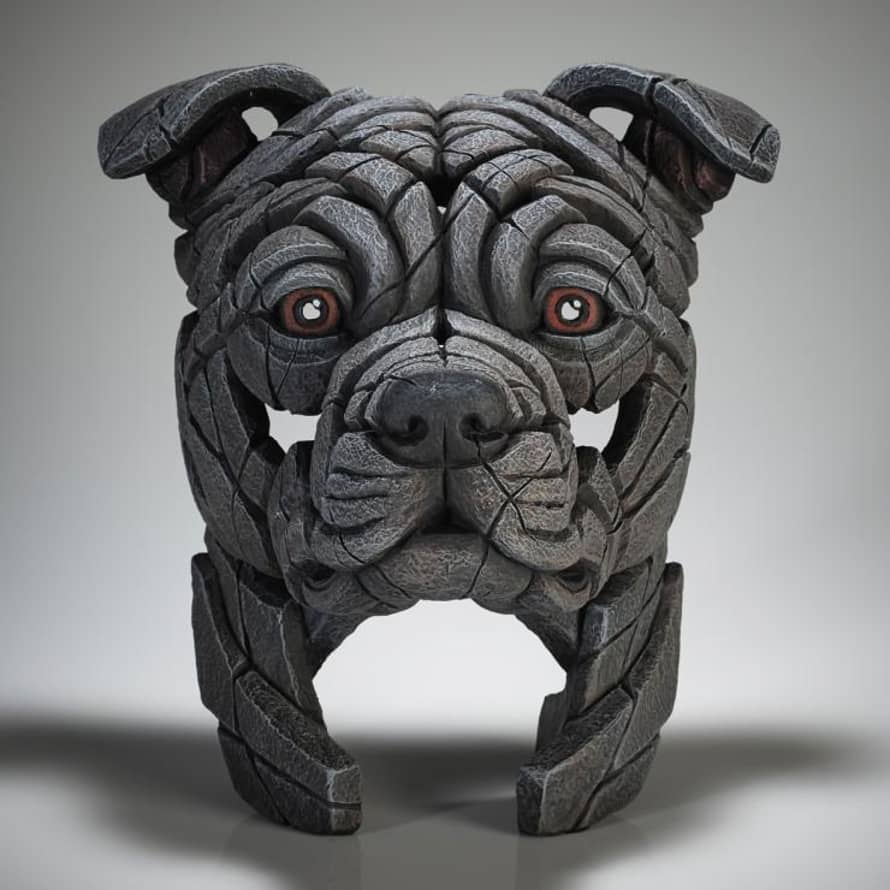 Edge Blue Staffordshire Bull Terrier Sculpture By Matt Buckley