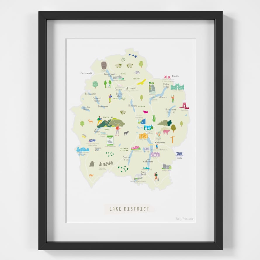 Holly Francesca Map of the Lake District A4 Print