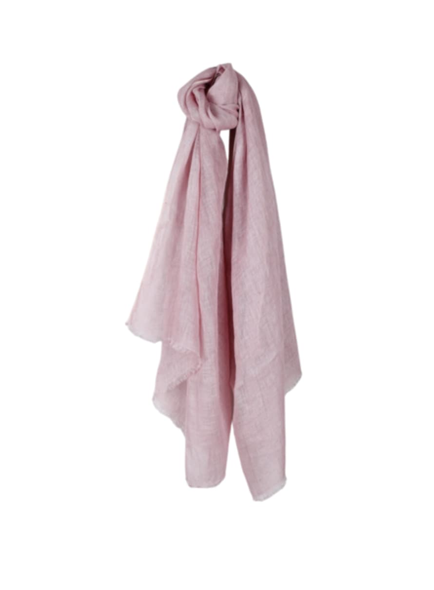 Indi & Cold Coloured Linen Scarf In Lilca