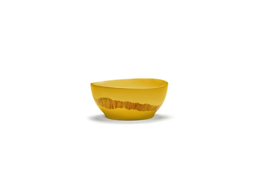 Serax Bowl S 16 cm Sunny Yellow Swirl-Stripes Red Feast Ottolenghi
