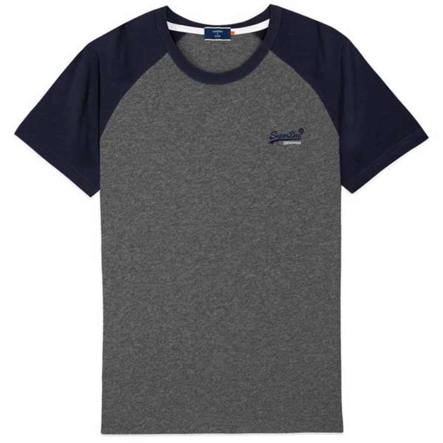 Superdry Orange Label Baseball T Shirt Black Grit