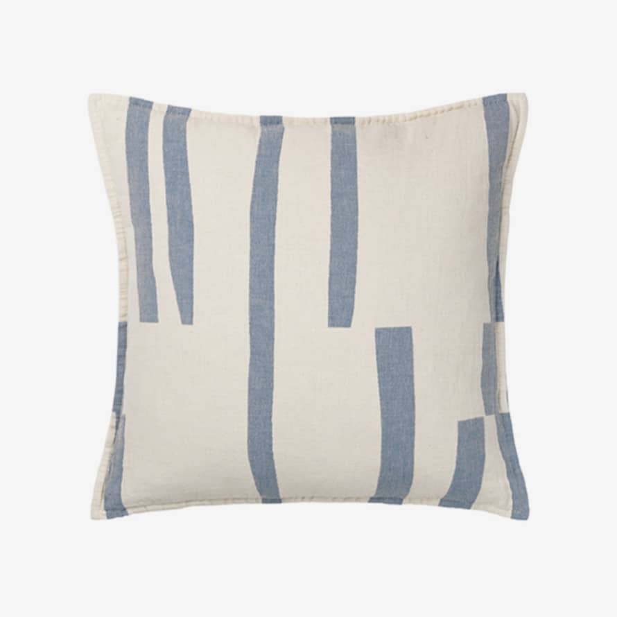 Elvang Lyme Grass Cushion Cover 50x50 Organic Cotton Blue