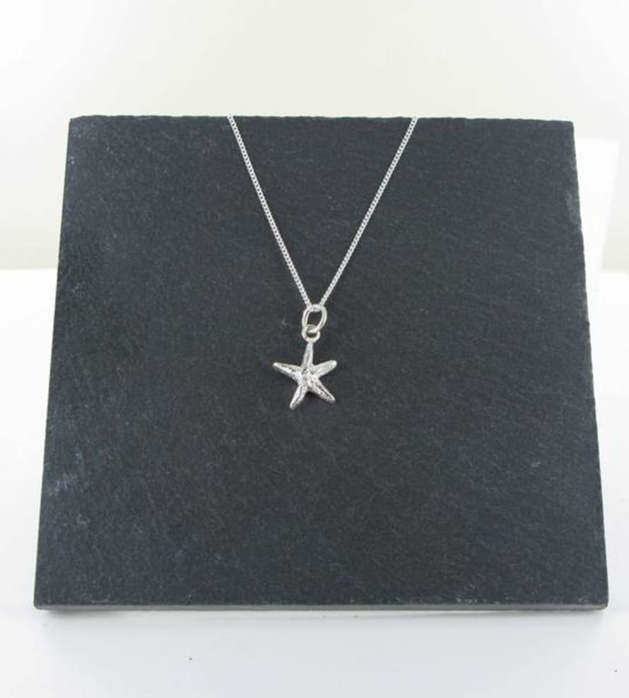 Siren Silver Starfish Charm Necklace Sterling Silver