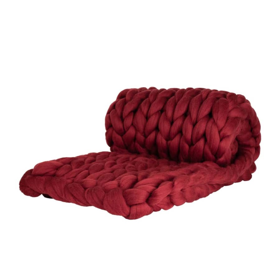 adorist Wolldecke Cosima Chunky Knit Large 130 X 180 Cm Bordeaux