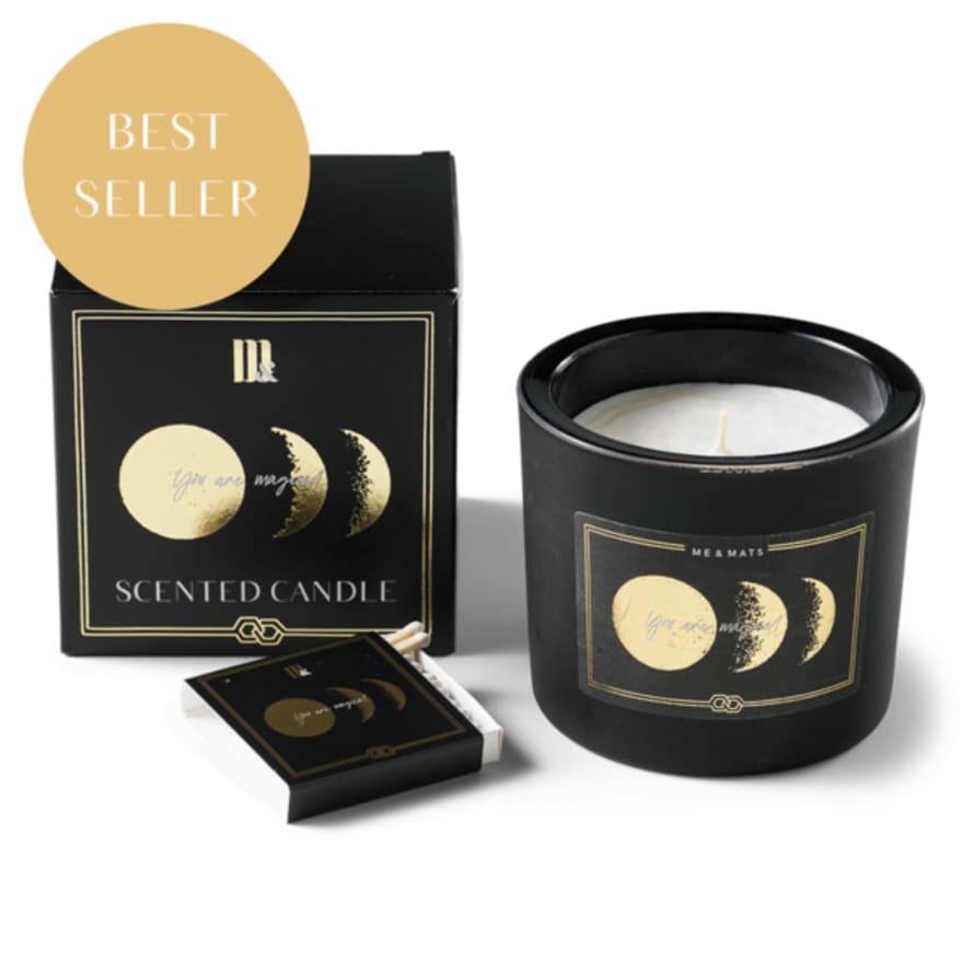 Me&Mats Black Galaxy Luxury Scented Candle with Matches