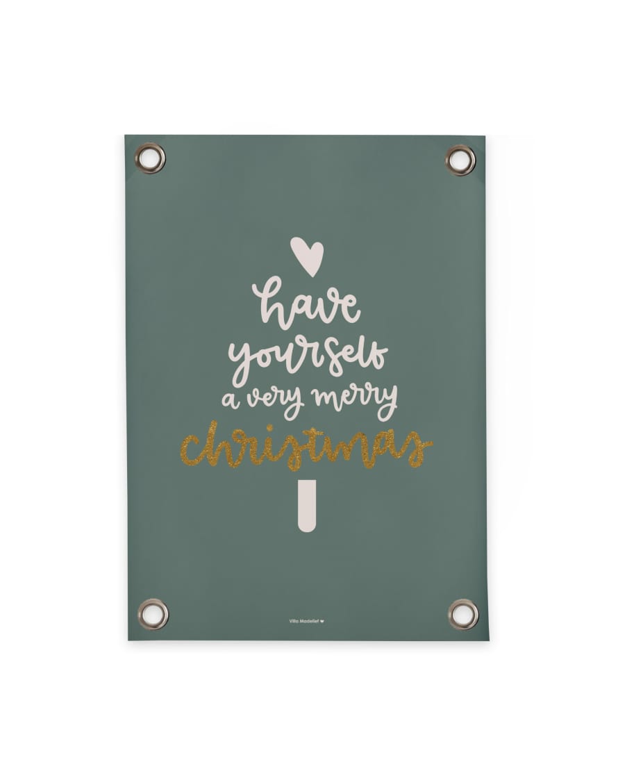 Villa Madelief 50x70cm Green Have Yourself A Very Merry Christmas Garden Poster