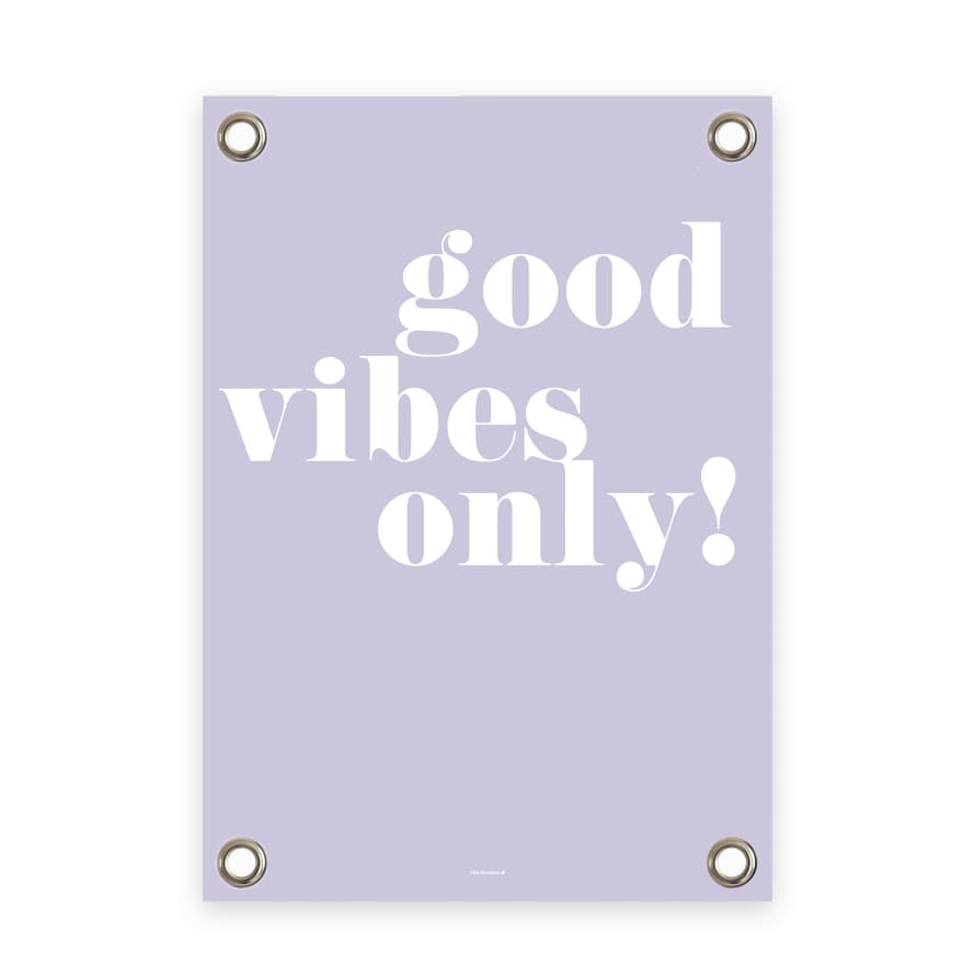 Villa Madelief 70 x 100cm Purple White Good Vibes Only