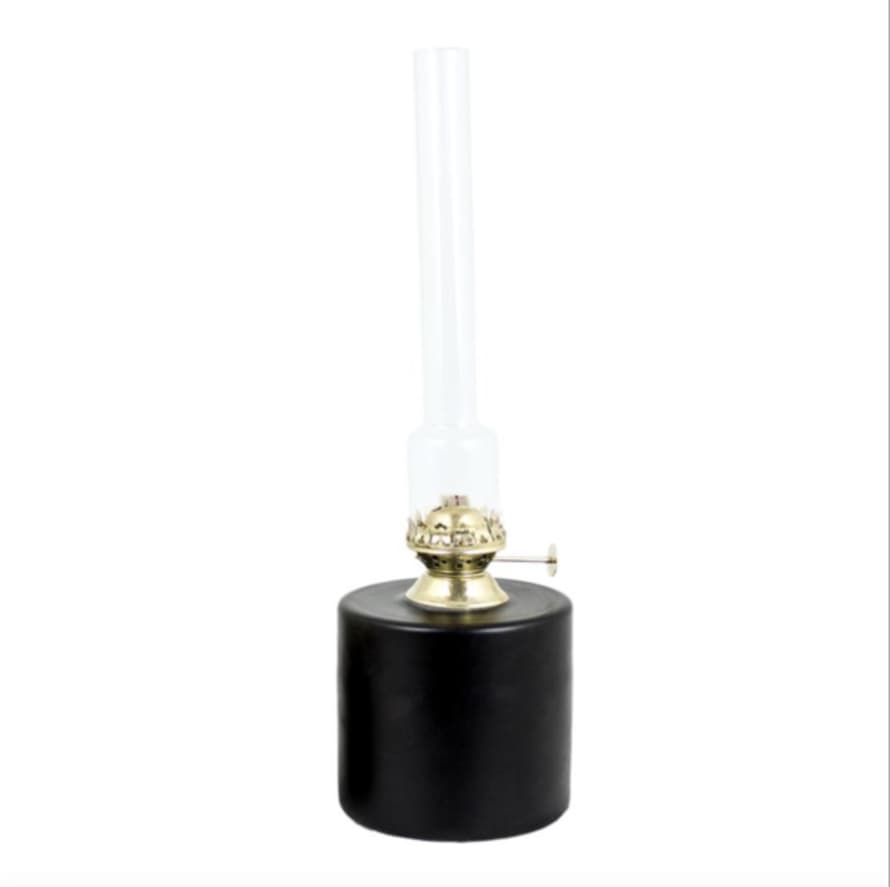 Strömshaga Oil Lamp In Black W Brass Large 30 cm