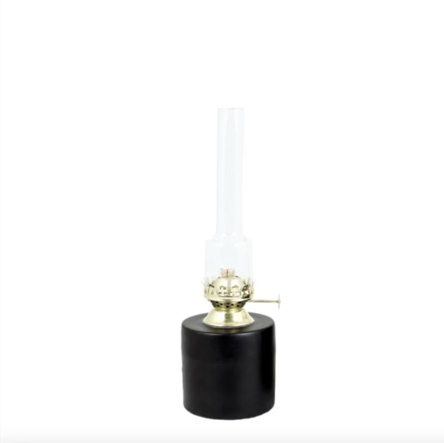 Strömshaga Oil Lamp In Black W Brass Small 25 cm