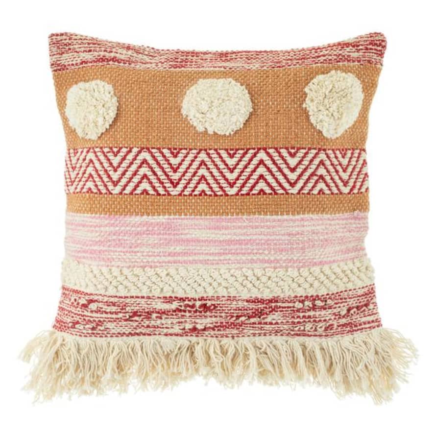 Sass & Belle  Nevada Pink Stripe Boho Cushion