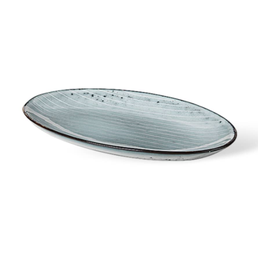 Broste Copenhagen Nordic Sea Stoneware Oval Serving Plate Small