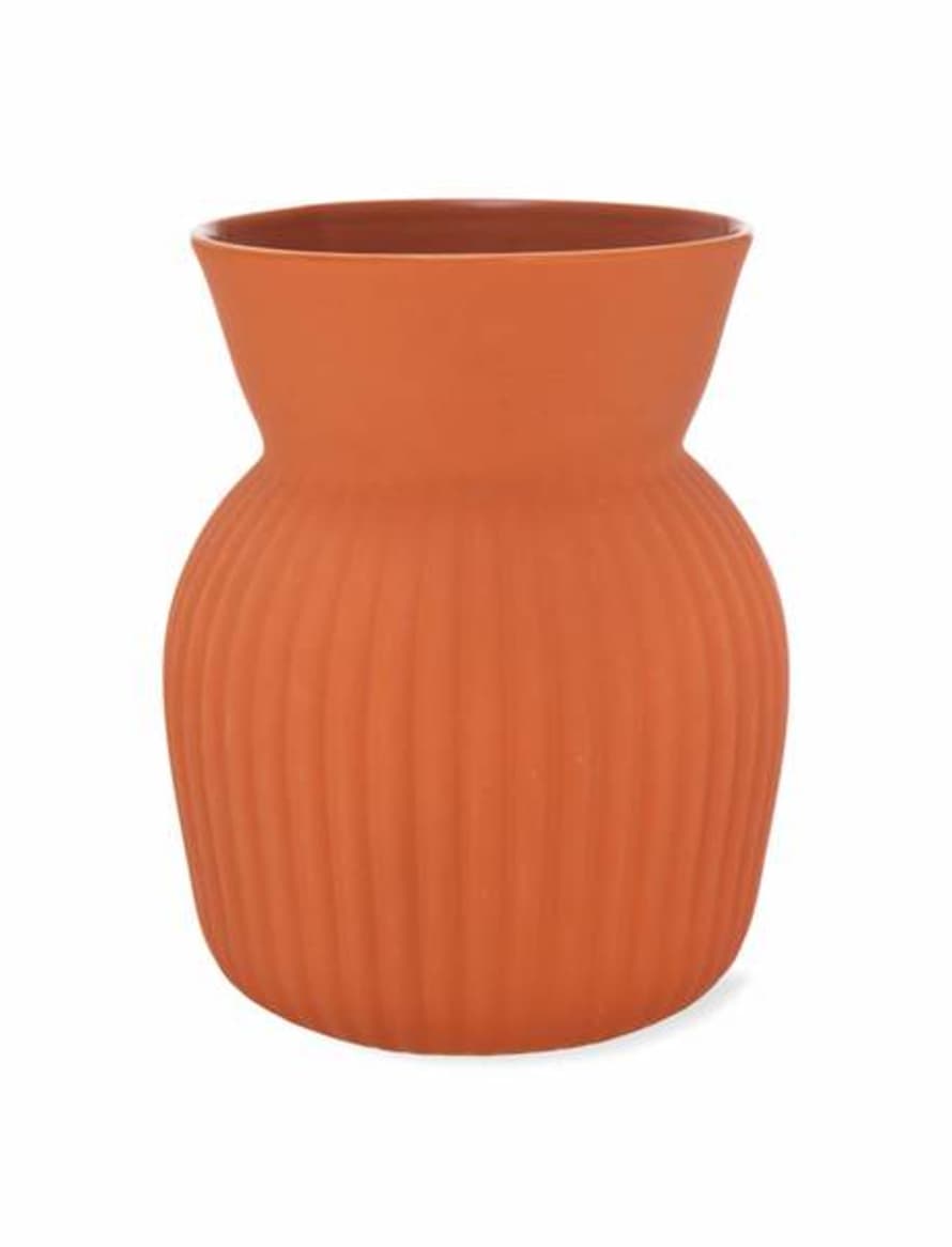 The Forest & Co. Ribbed Terracotta Ceramic Vase