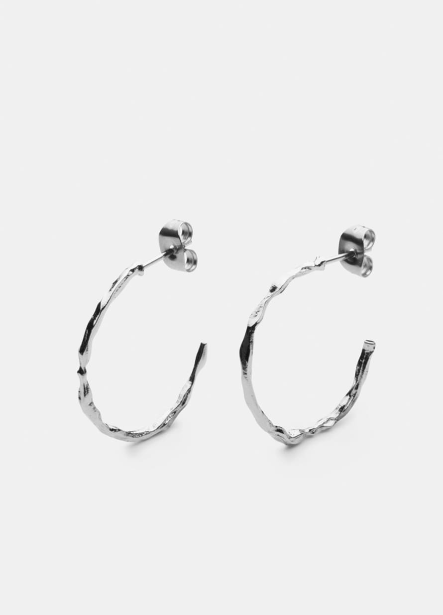 Skultuna Chunky Loop Earrings Polished Steel