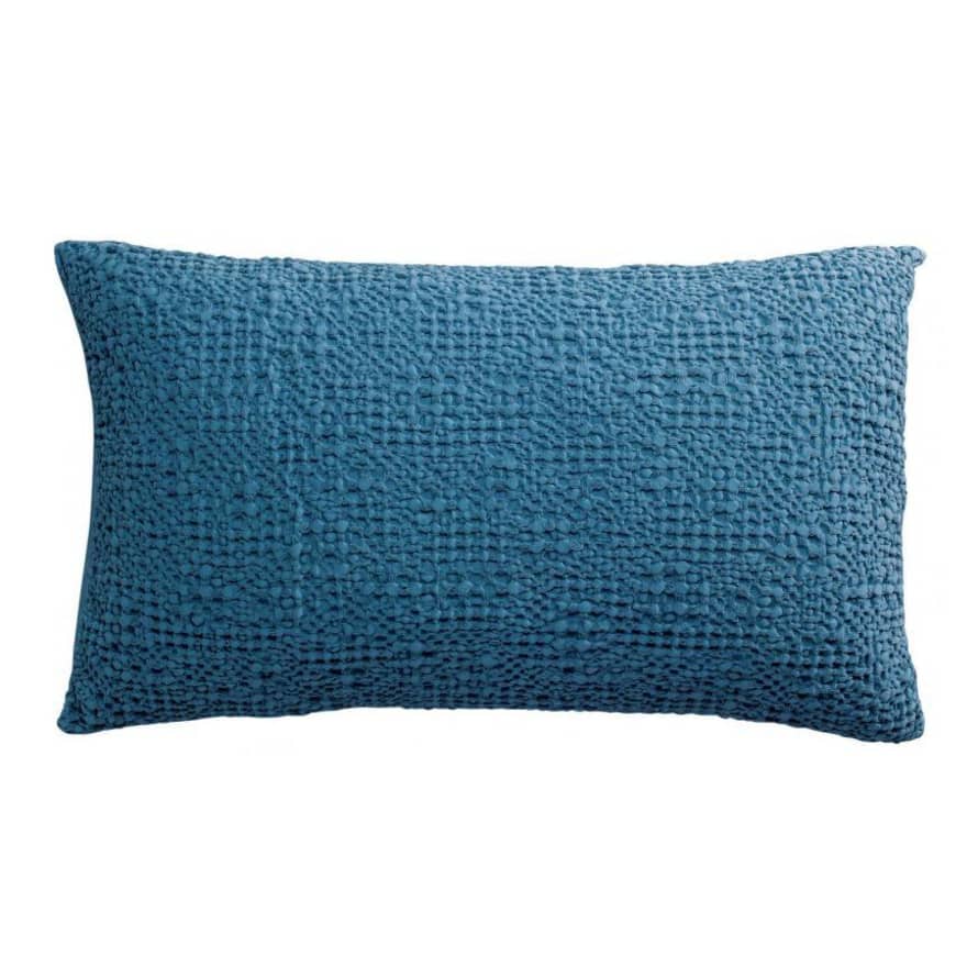 Vivaraise Tana 40x65 Stonewashed Cotton Cushion, Touareg Blue