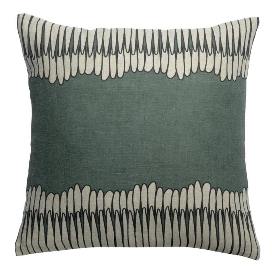 Vivaraise Zeff Mona Linen Cushion, Thyme 45x45cm