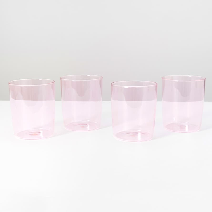 Maison Balzac Set of Four Large Drinking Glasses - Pink