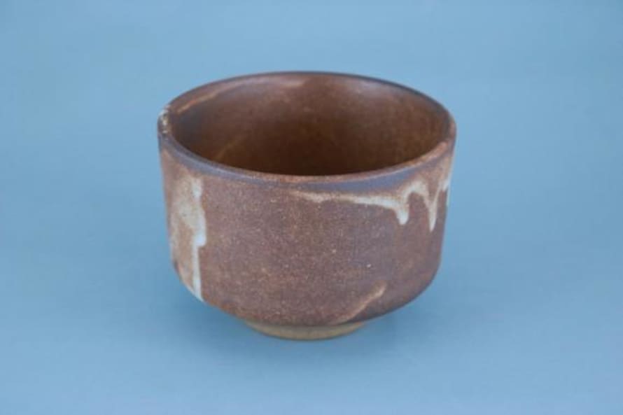 Typhoon Matcha Bowl Brown With White Dripped Glaze