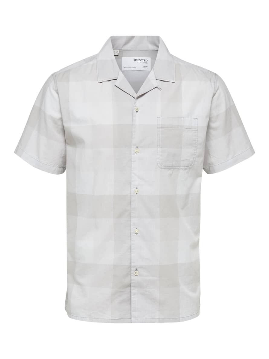 Selected Homme Regular Box Shirt Checks Oyster Gray Checks 