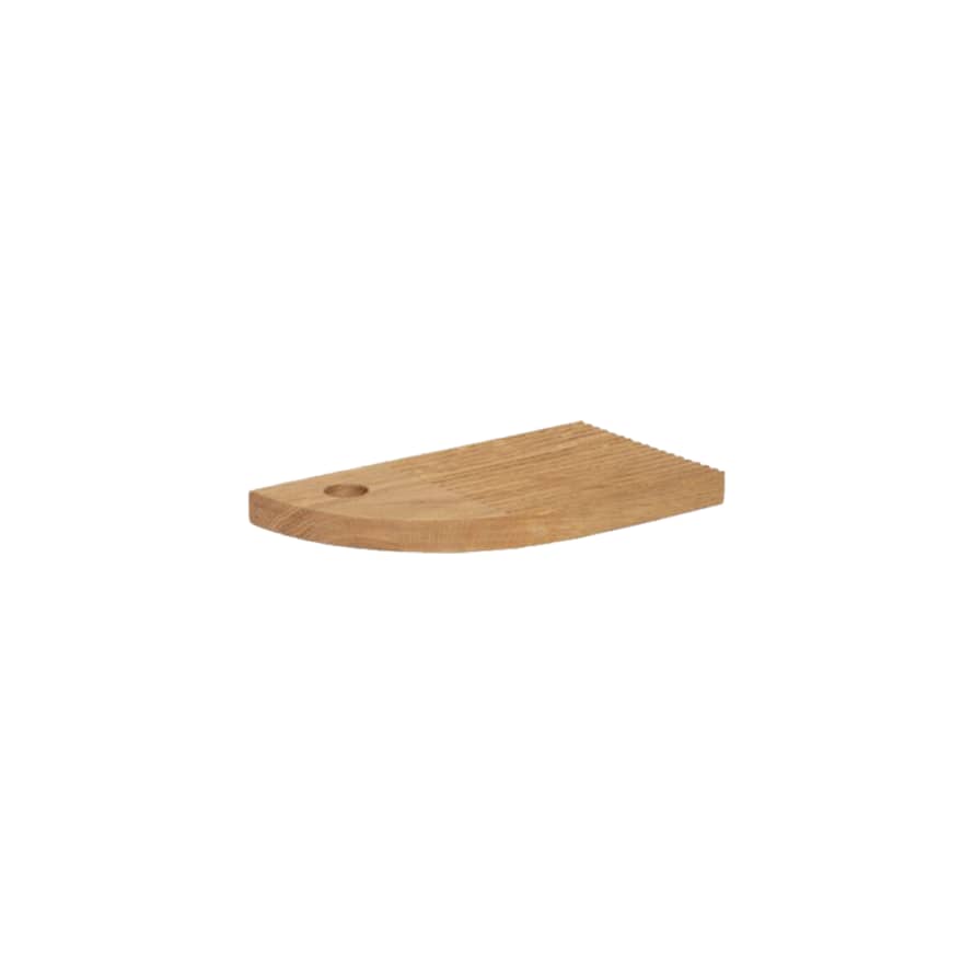 Hubsch Lined Quarter Oval Shape Oak Cutting Board Medium Size