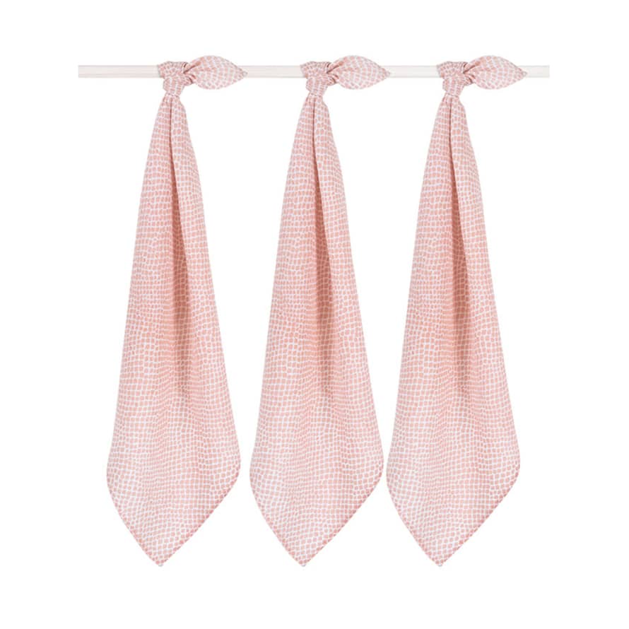 Jollein Set of 3 Small Pink Multi Snake Print Hydrophilic Cloth