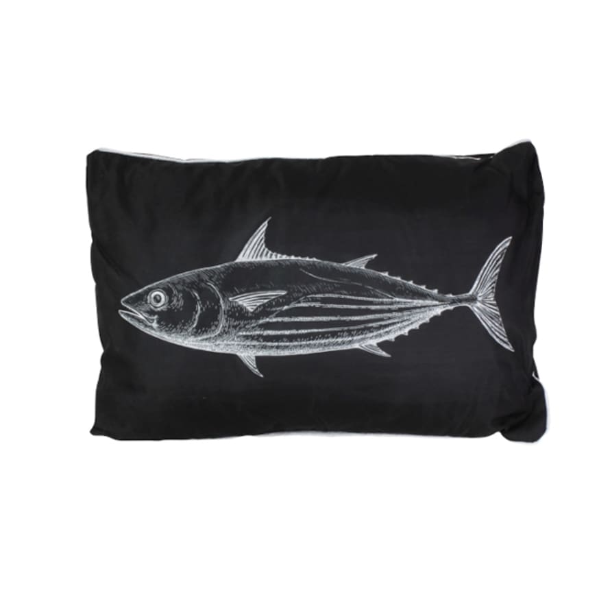 &Quirky Monochrome Fish Rectangle Outdoor Cushion