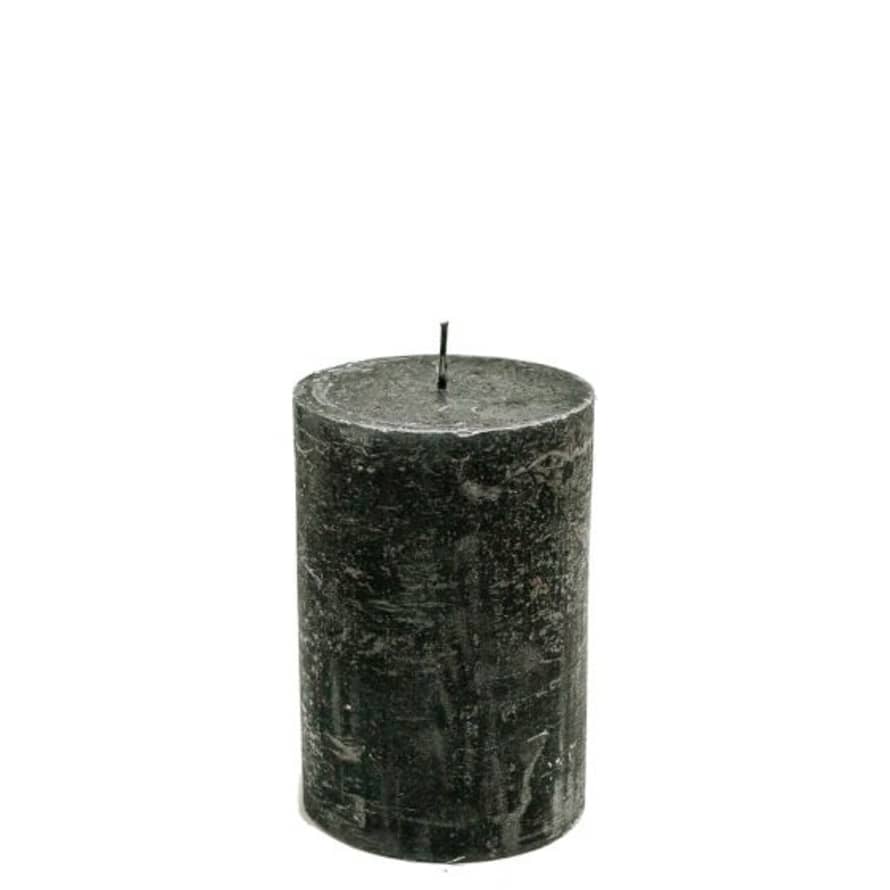 Brandedby 10 x 15cm Metallic Grey Pillar Candle
