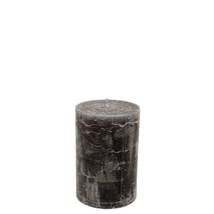Brandedby 10 x 15cm Dark Grey Pillar Candle