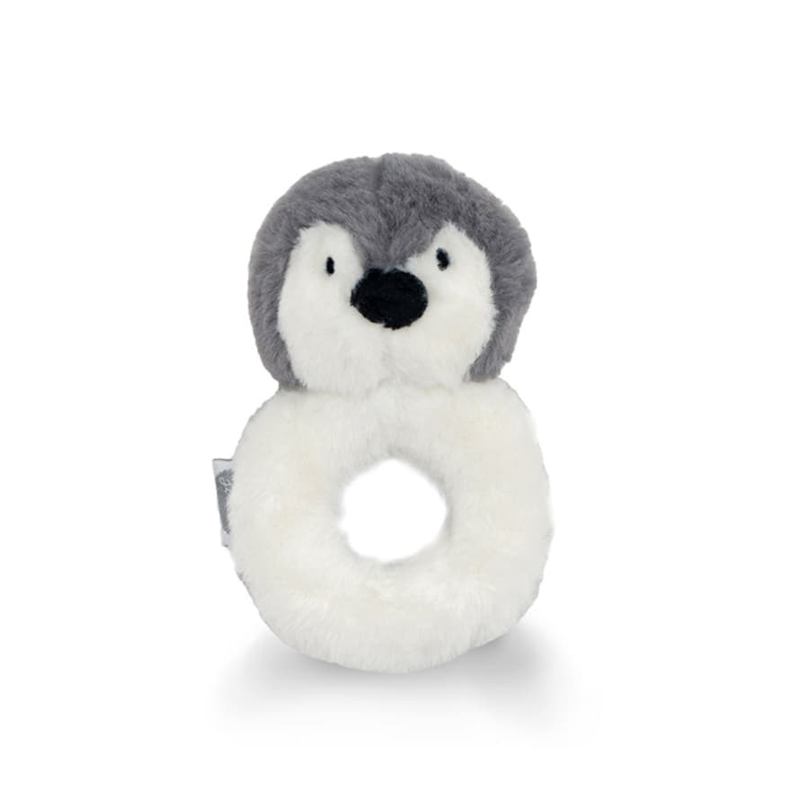 Jollein Gray Penguin Rattle Toy