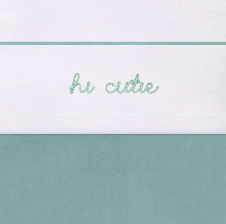 Jollein 75 X 100cm Green Hi Cutie Crib Sheet