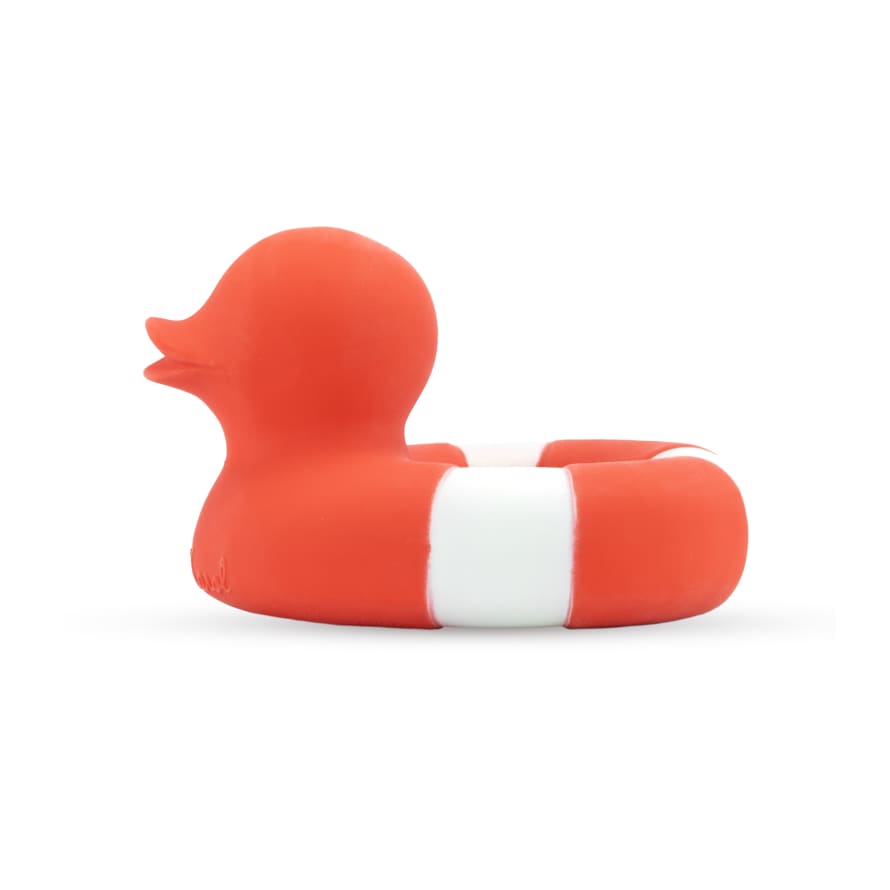 Oli & Carol Cute Duck Floating Baby Bath Toy in Red