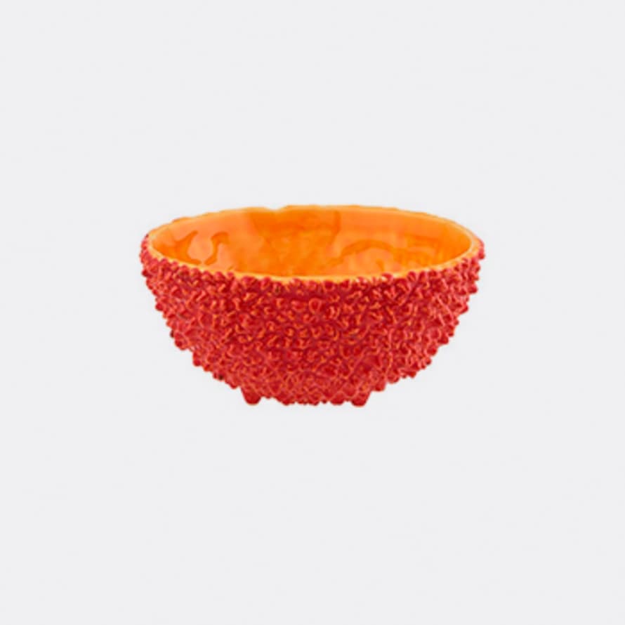 Bordallo Pinheiro Amazonia Red and Orange Ceramic Bowl 16,5cm