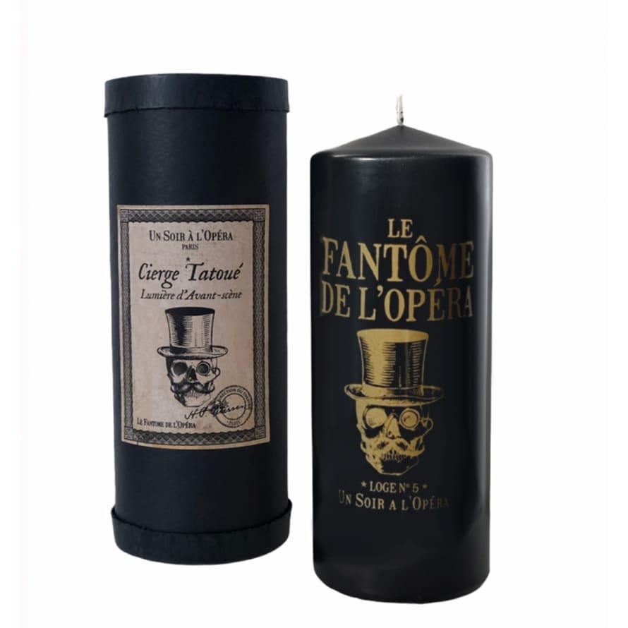 Un Soir A L'Opera Black and Gold the Phantom of the Opera Tattoo Candle