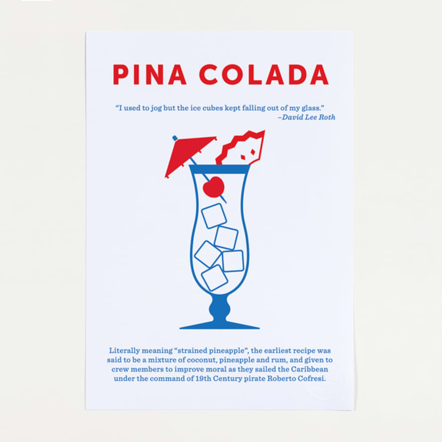 Crispin Finn Pina Colada Cocktail Screen Print