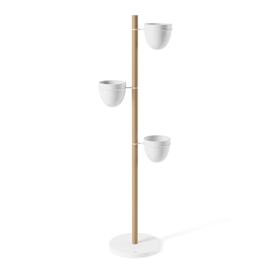 Umbra White and Natural Floristand Planter