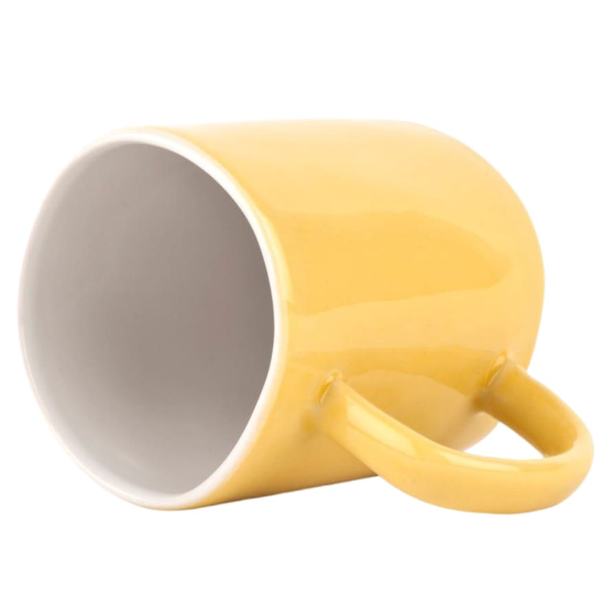 Quail's Egg Set of 2 Yellow Ceramic Espresso Cups