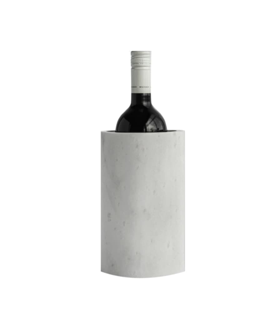 Kiwano Concept White Marble Wine Cooler Vase