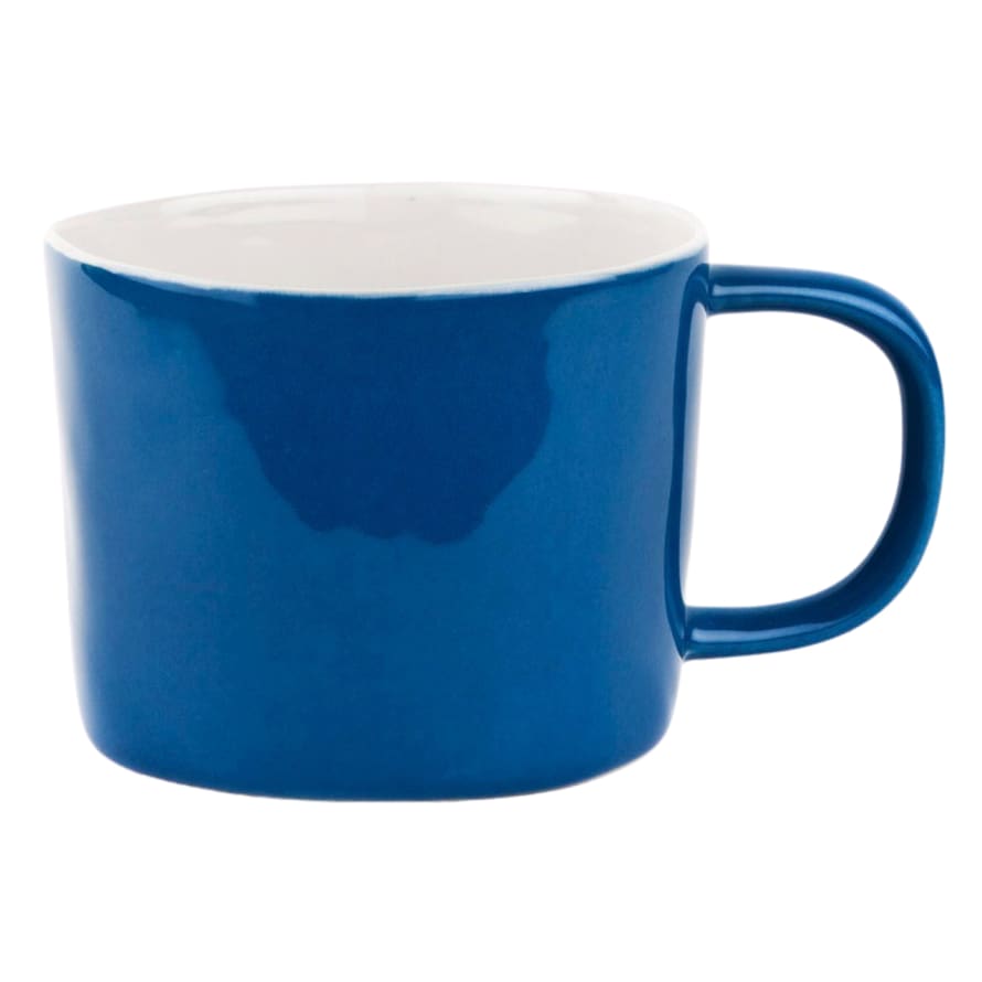 Quail's Egg Set of 2 Deep Blue Ceramic Mugs