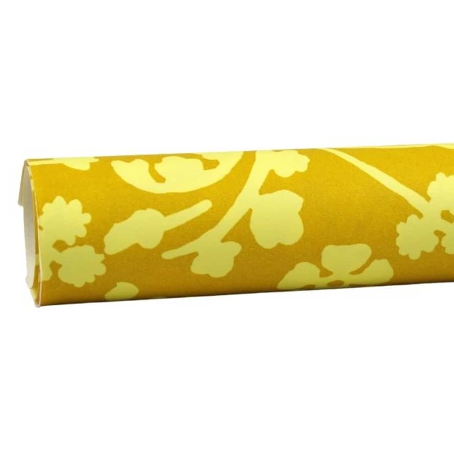 Cambridge Imprint 10 Sheets of Wildflowers Yellow Gift Wrap Paper