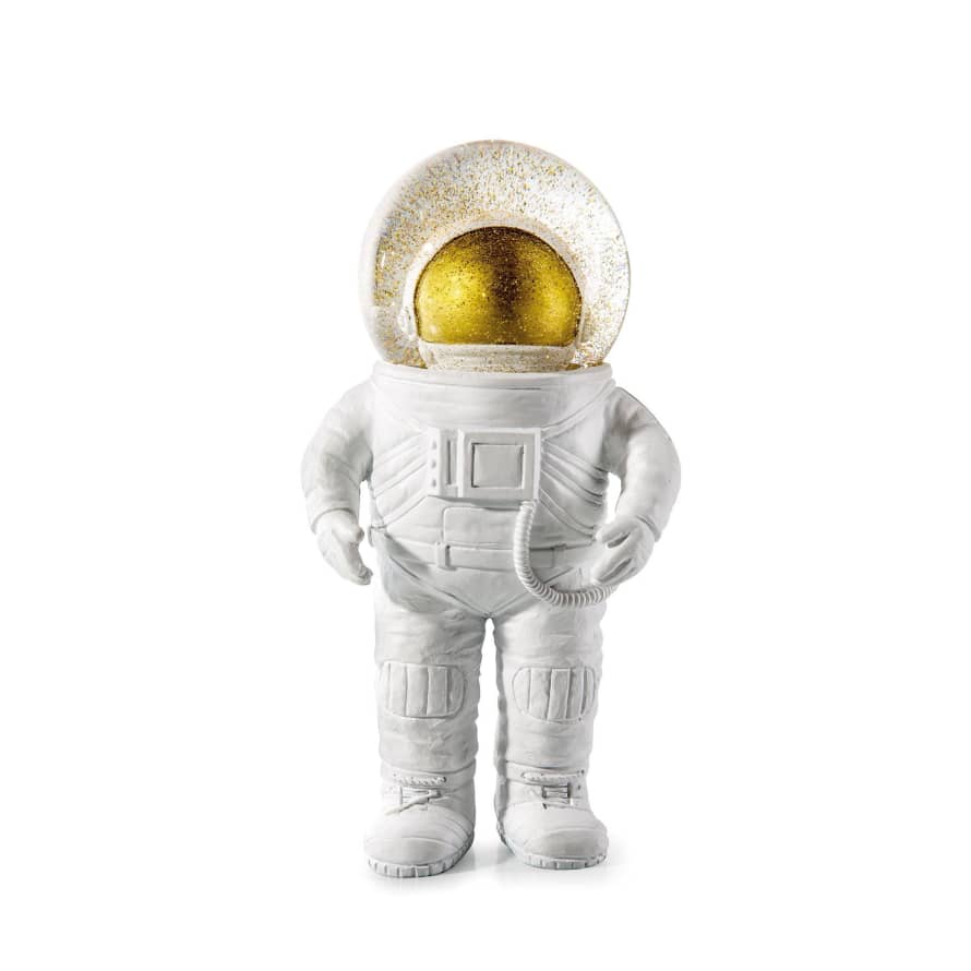 Donkey Products White and Gold The Giant Astronaut Snow Globes
