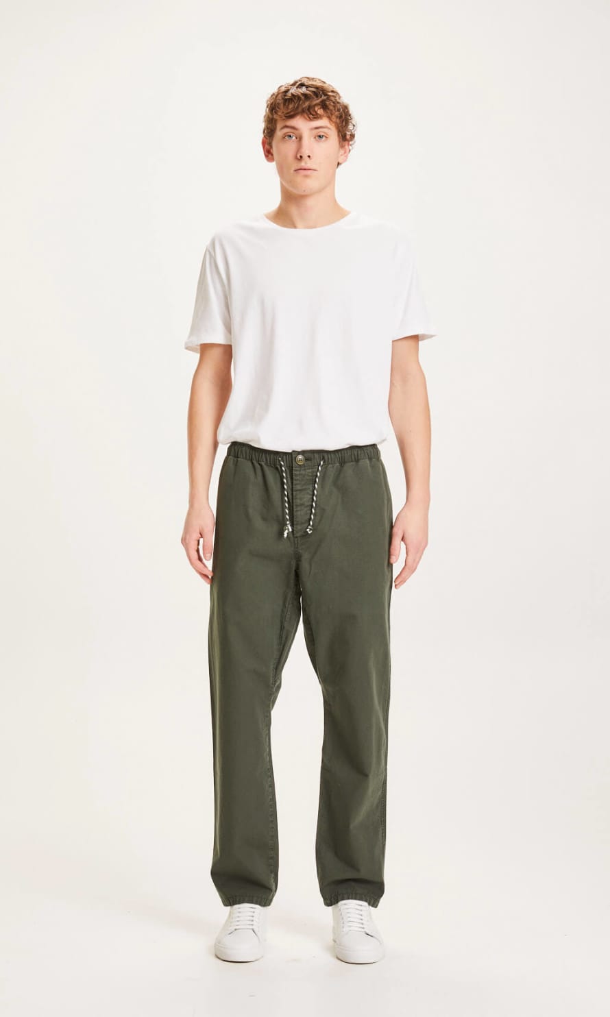 Knowledge Cotton Apparel  FIG Loose Rib-Stop Pant - Forrest Night
