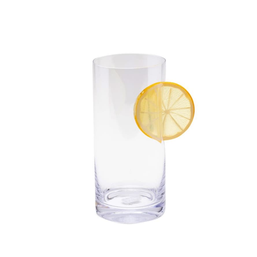 &Quirky Ice And Slice Hi-Ball Glass With Lemon